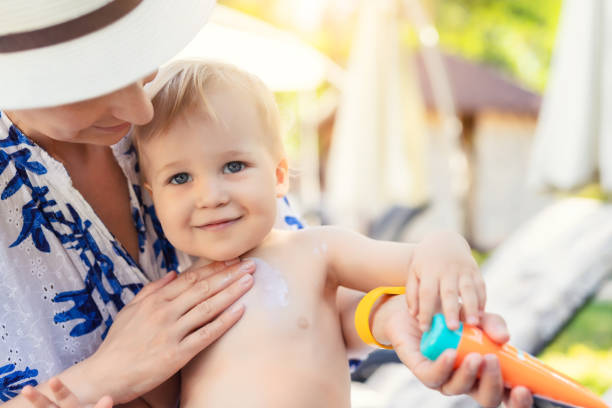 Baby skin care in summer